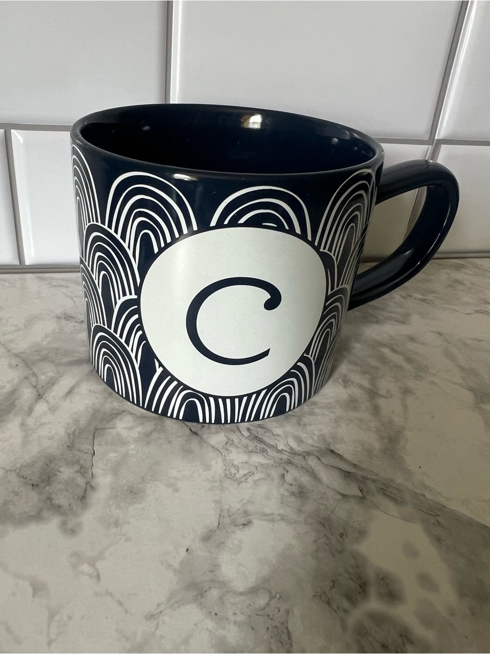 Monogram 'C' Navy Ceramic Mug